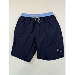 Peter Millar Swim Trunks Mens Large Seaside Collection Navy Blue Lined